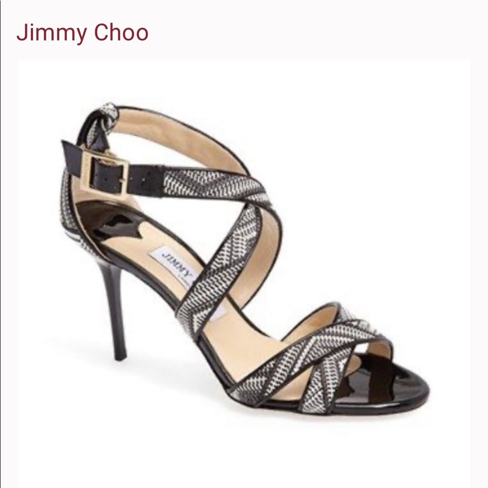 Jimmy Choo Julia style Black and White Strappy sandals